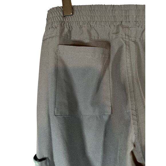 Med Couture Gray Pewter Elastic Waist Joggers Scrub Pants Women Sz Small - Picture 4 of 12